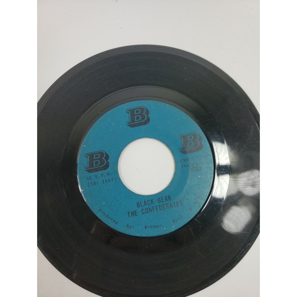 The Confederates‎ BBB 45RPM 7" Black Bear / Dixie Rare Garage Rock VG M4